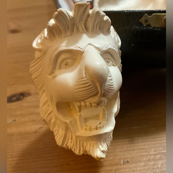 Meerschaum: O Mighty Lion and Sultan sepiolite vintage hand carved duo pipe set. - Picture 6 of 16
